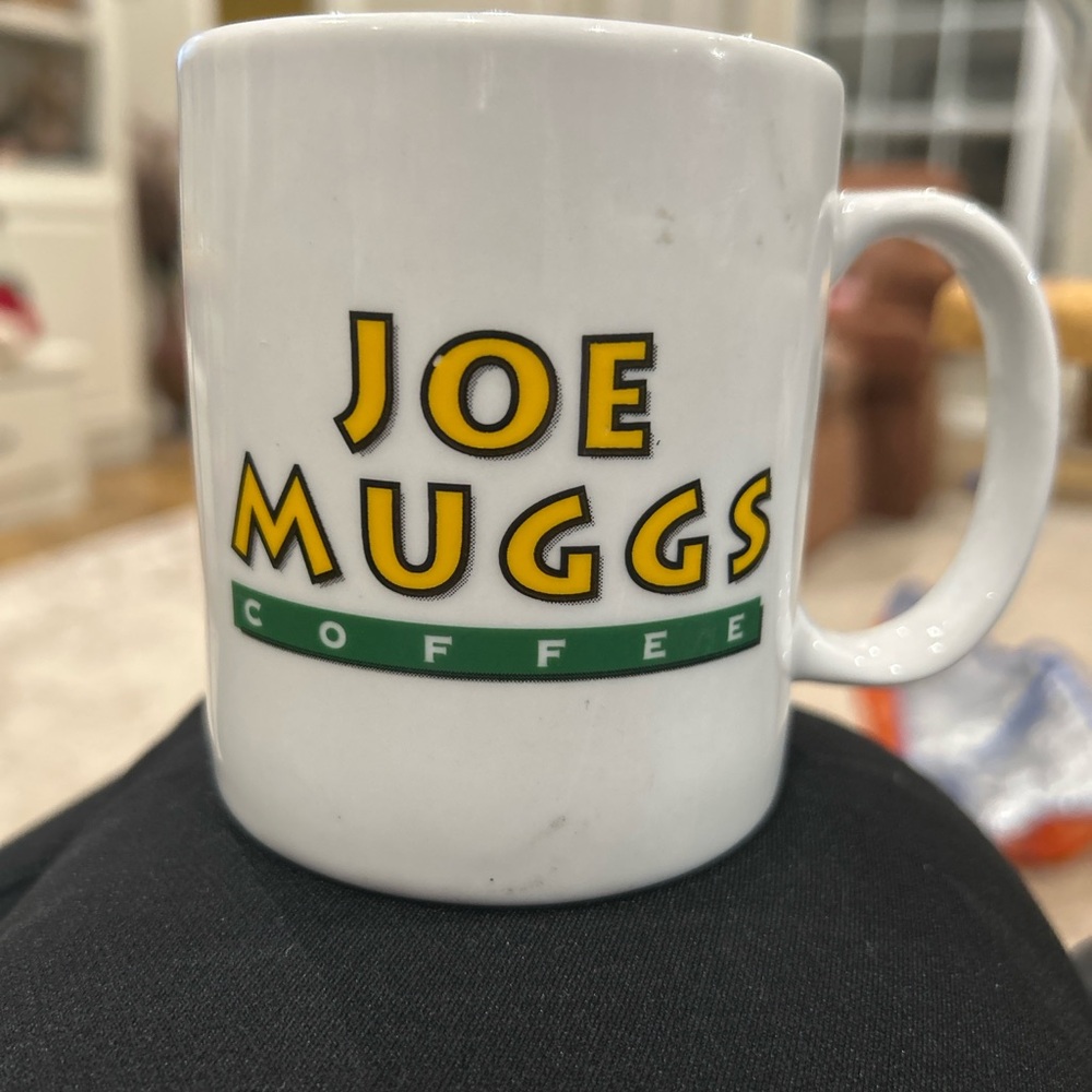 Joe Muggs Coffee Ceramic Mug Books A Million Cafe Logo White Yellow Green